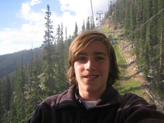 Grant (crazyskier91), riding the outpost gondola at Keystone