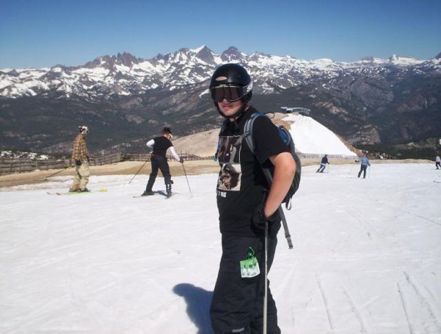 Christian (heavenly_romer) skiing Mammoth in July