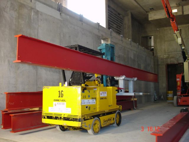 Setting up to install the maintenance beam Toronto APM