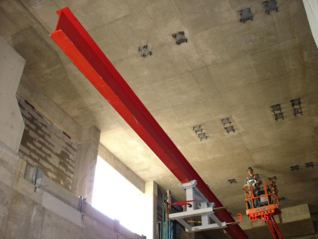 Setting the first maintenance beam Toronto APM