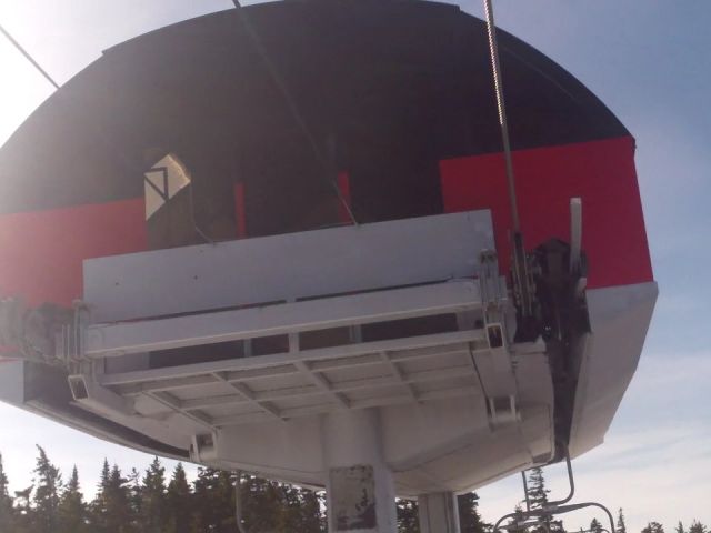 Looking Up at the Top Station of the Barker Mountain Express